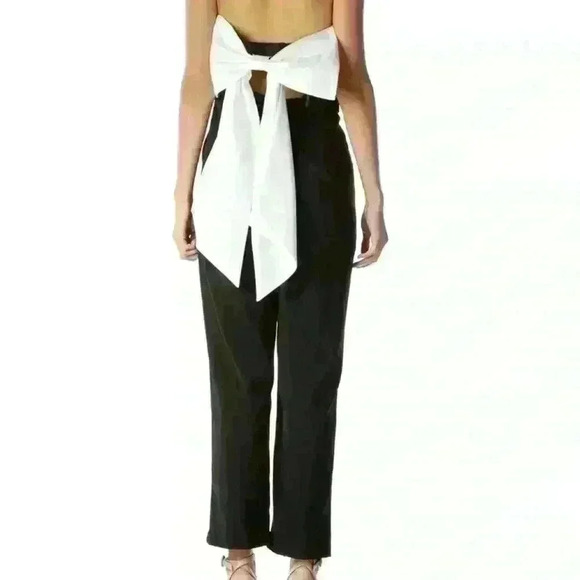 ERIN by Erin Fetherston Pants - NWT Jumpsuit Erin Fetherston, Black w/White Bow, Size 2
